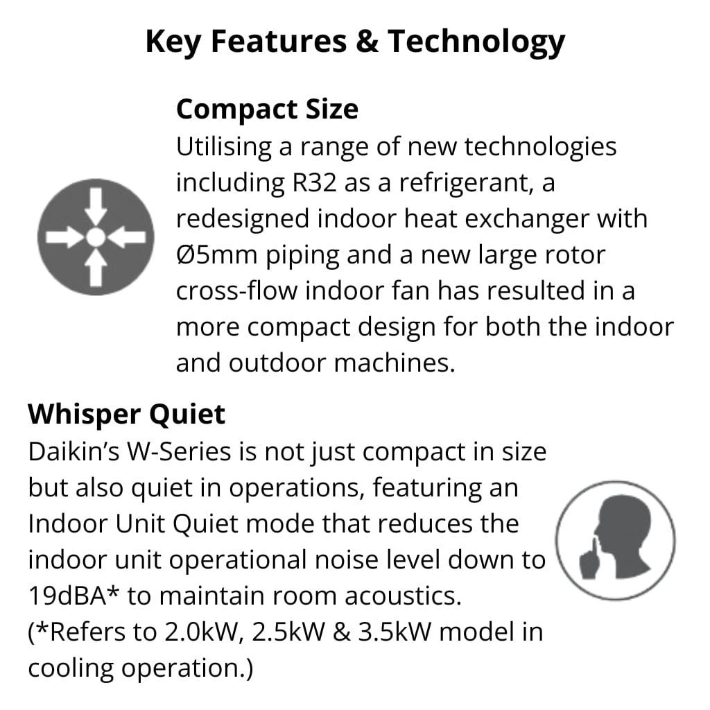 Daikin Lite FTXF25W 2.5kW Split System Series