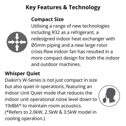 Daikin Lite FTXF25W 2.5kW Split System Series