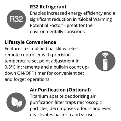 Daikin Lite FTXF25W 2.5kW Split System Series