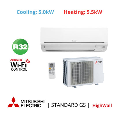 Mitsubishi Standard GS High Wall 5.0kW - MSZ-GS50VFD