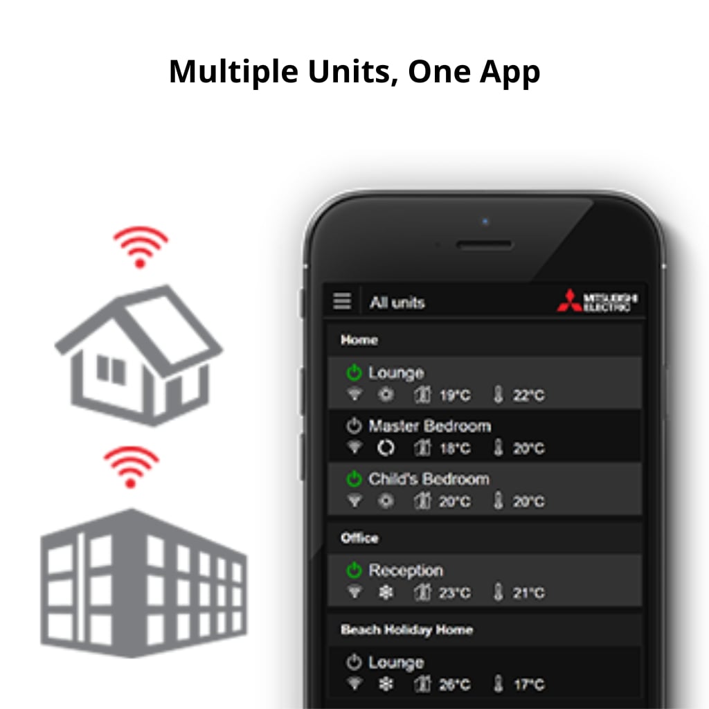 Mitsubishi Wifi control app for multiple units